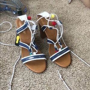 4-inch pom-pom heels